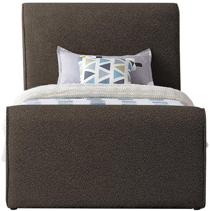 Meridian Furniture - Stylus Brown Boucle Fabric Twin Bed - StylusBrown-T veiw 3