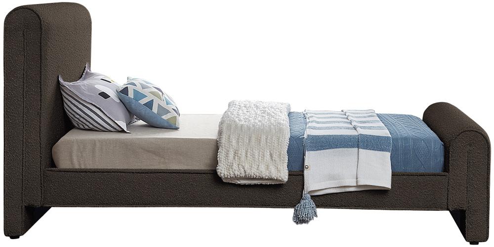 Meridian Furniture - Stylus Brown Boucle Fabric Twin Bed - StylusBrown-T veiw 5
