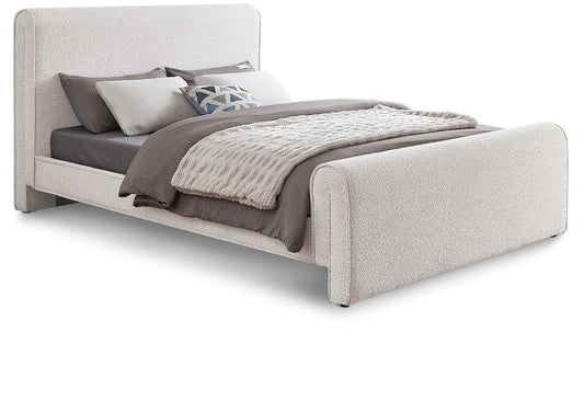 Meridian Furniture - Stylus Cream Boucle Fabric Queen Bed - StylusCream-Q veiw 1
