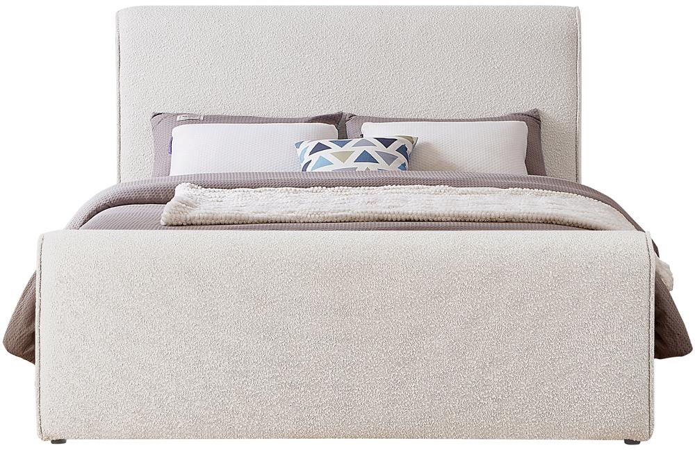 Meridian Furniture - Stylus Cream Boucle Fabric Queen Bed - StylusCream-Q veiw 3
