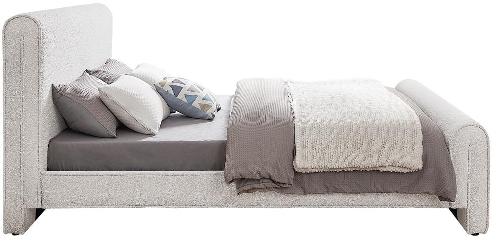 Meridian Furniture - Stylus Cream Boucle Fabric Queen Bed - StylusCream-Q veiw 5