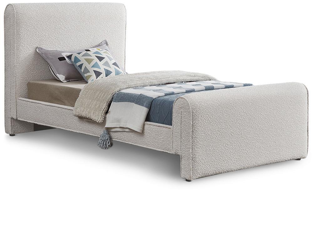 Meridian Furniture - Stylus Cream Boucle Fabric Twin Bed - StylusCream-T veiw 1
