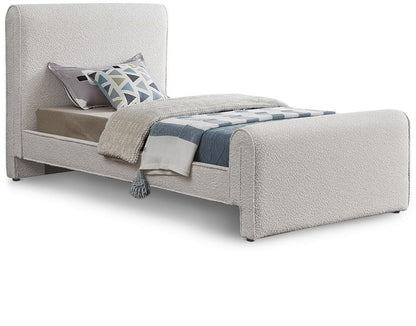 Meridian Furniture - Stylus Cream Boucle Fabric Twin Bed - StylusCream-T veiw 1