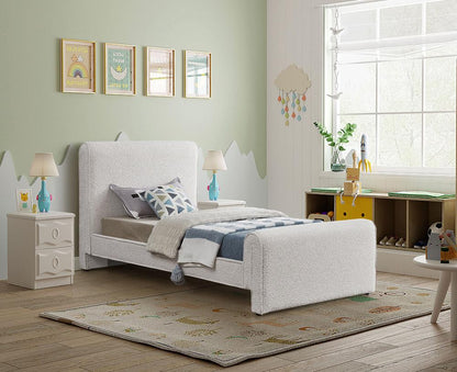 Meridian Furniture - Stylus Cream Boucle Fabric Twin Bed - StylusCream-T veiw 2