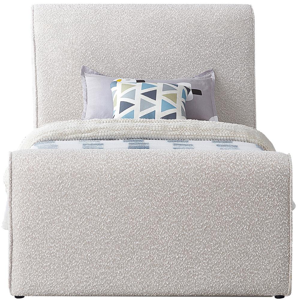 Meridian Furniture - Stylus Cream Boucle Fabric Twin Bed - StylusCream-T veiw 3
