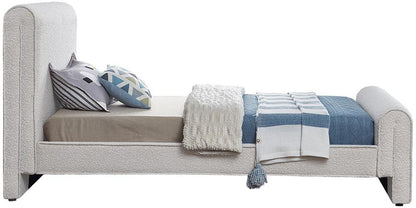 Meridian Furniture - Stylus Cream Boucle Fabric Twin Bed - StylusCream-T veiw 5