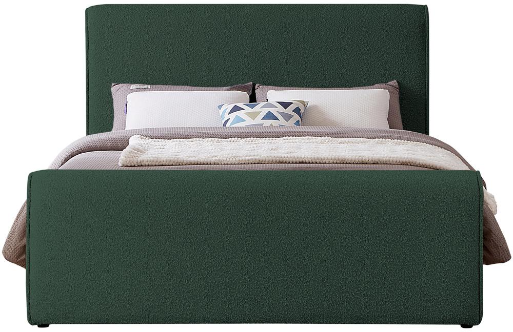 Meridian Furniture - Stylus Green Boucle Fabric Full Bed - StylusGreen-F veiw 3