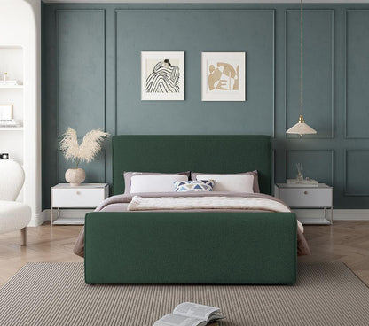 Meridian Furniture - Stylus Green Boucle Fabric King Bed - StylusGreen-K veiw 4
