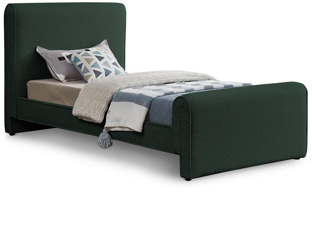 Meridian Furniture - Stylus Green Boucle Fabric Twin Bed - StylusGreen-T veiw 1