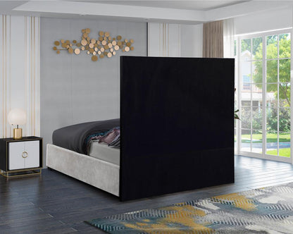 Meridian Furniture - Taj White Velvet Queen Bed - TajWhite-Q veiw 5