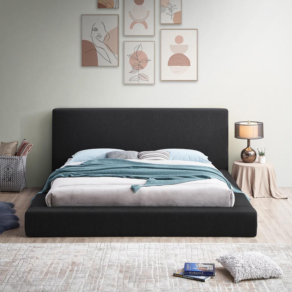 Meridian Furniture - Terra Black Boucle Fabric Full Bed - TerraBlack-F veiw 4