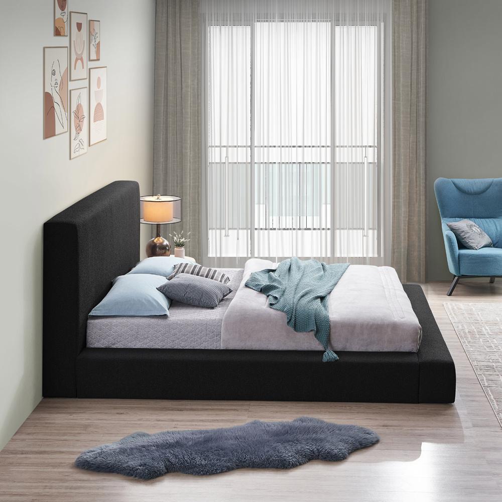 Meridian Furniture - Terra Black Boucle Fabric Queen Bed - TerraBlack-Q veiw 5