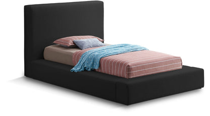 Meridian Furniture - Terra Black Boucle Fabric Twin Bed - TerraBlack-T veiw 1