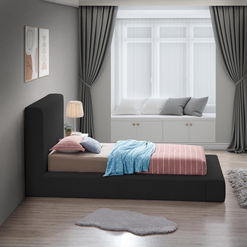 Meridian Furniture - Terra Black Boucle Fabric Twin Bed - TerraBlack-T veiw 5