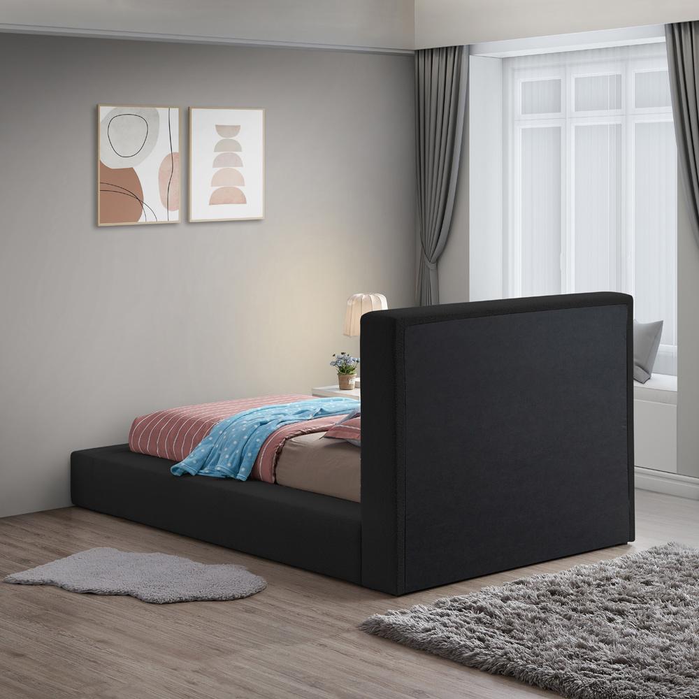 Meridian Furniture - Terra Black Boucle Fabric Twin Bed - TerraBlack-T veiw 6