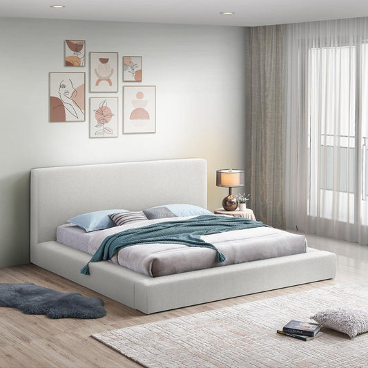 Meridian Furniture - Terra Cream Boucle Fabric King Bed - TerraCream-K veiw 2