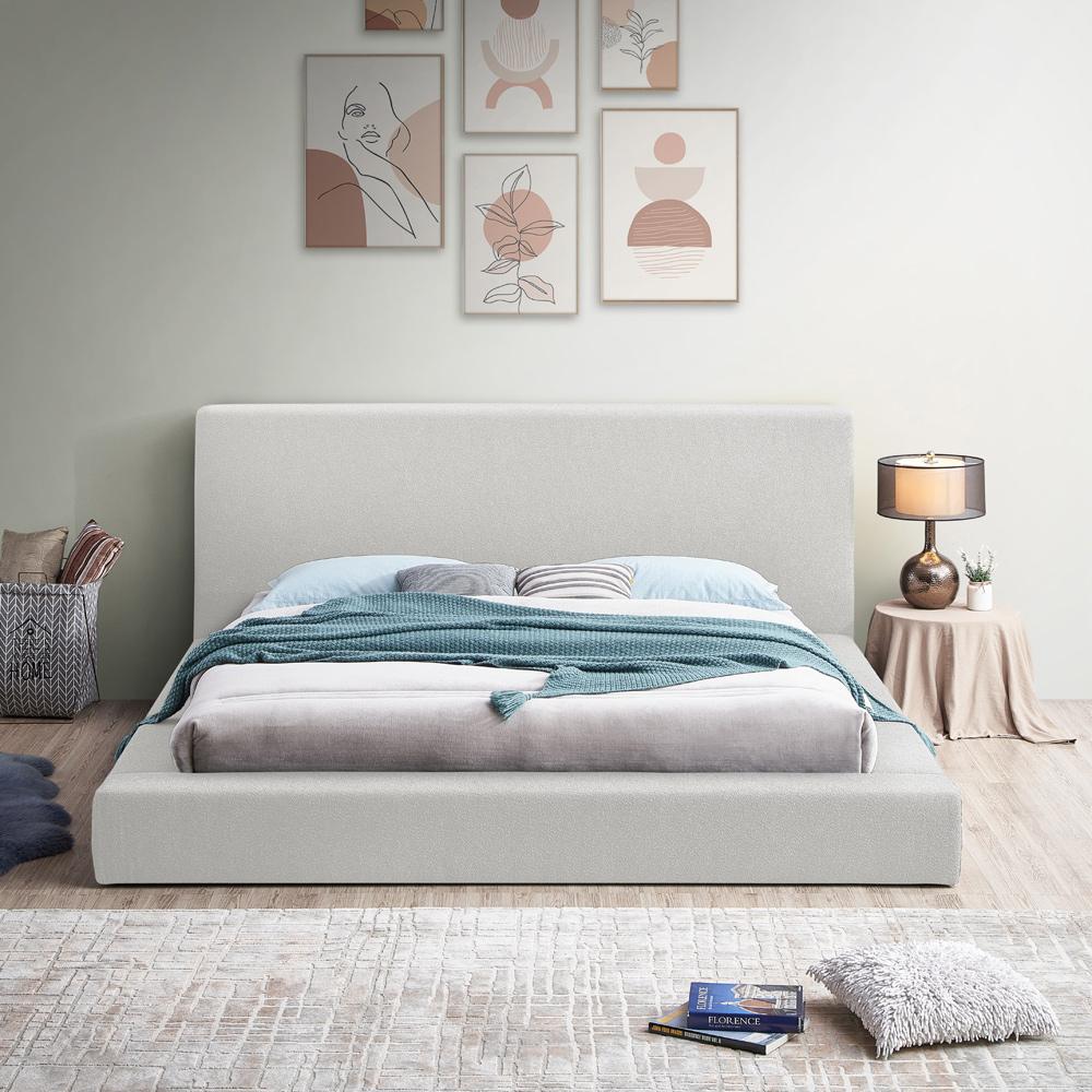 Meridian Furniture - Terra Cream Boucle Fabric King Bed - TerraCream-K veiw 4