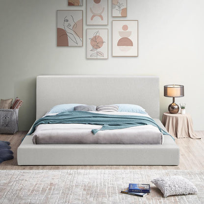 Meridian Furniture - Terra Cream Boucle Fabric King Bed - TerraCream-K veiw 4