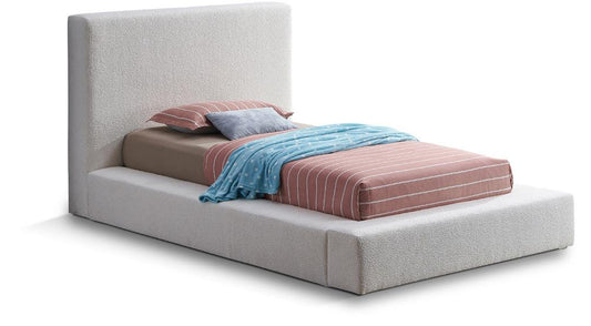 Meridian Furniture - Terra Cream Boucle Fabric Twin Bed - TerraCream-T veiw 1