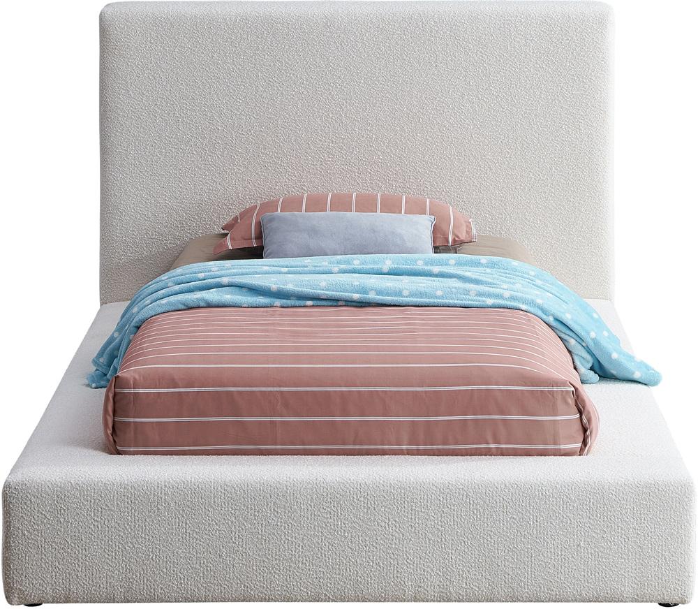 Meridian Furniture - Terra Cream Boucle Fabric Twin Bed - TerraCream-T veiw 3
