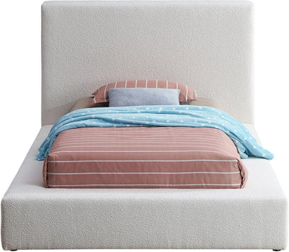 Meridian Furniture - Terra Cream Boucle Fabric Twin Bed - TerraCream-T veiw 3