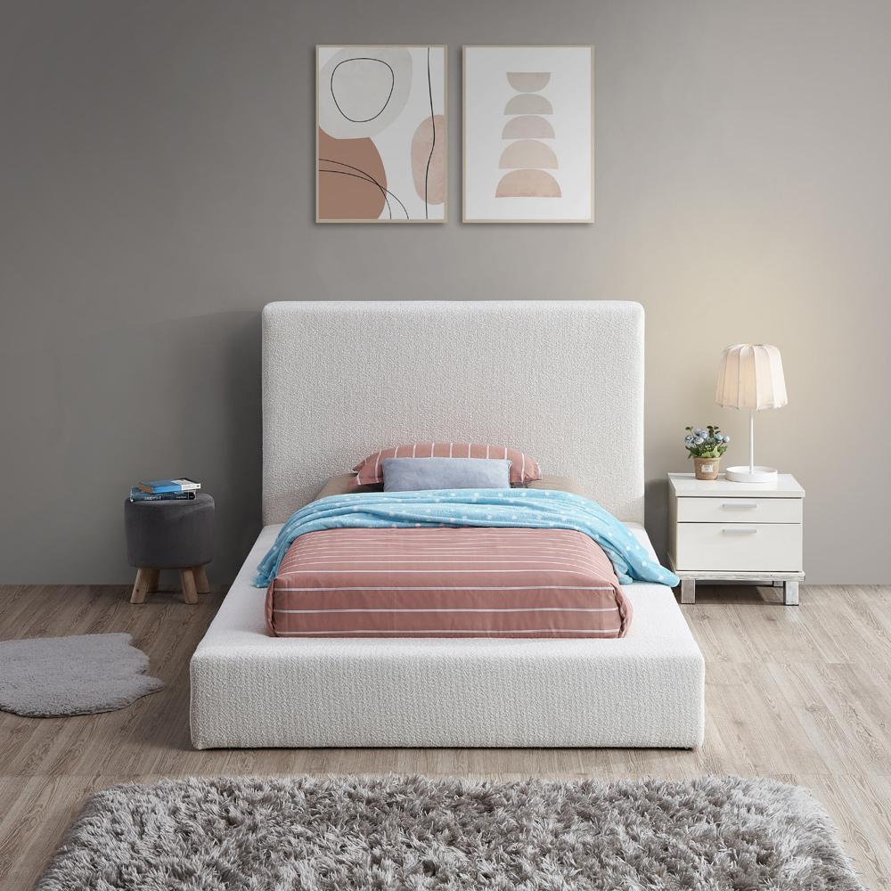 Meridian Furniture - Terra Cream Boucle Fabric Twin Bed - TerraCream-T veiw 4