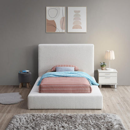Meridian Furniture - Terra Cream Boucle Fabric Twin Bed - TerraCream-T veiw 4
