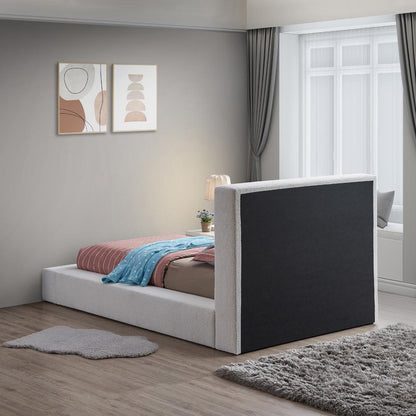 Meridian Furniture - Terra Cream Boucle Fabric Twin Bed - TerraCream-T veiw 6