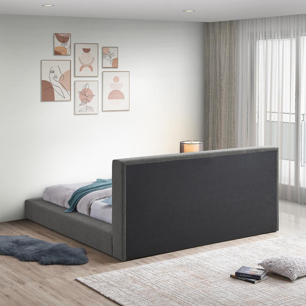 Meridian Furniture - Terra Grey Boucle Fabric King Bed - TerraGrey-K veiw 6