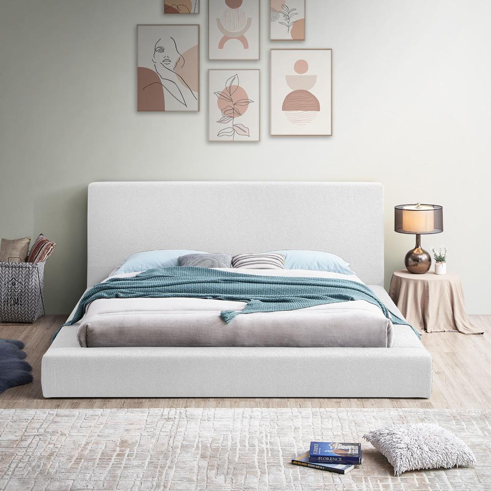 Meridian Furniture - Terra White Boucle Fabric Queen Bed - TerraWhite-Q veiw 4