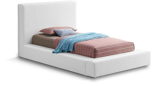 Meridian Furniture - Terra White Boucle Fabric Twin Bed - TerraWhite-T veiw 1