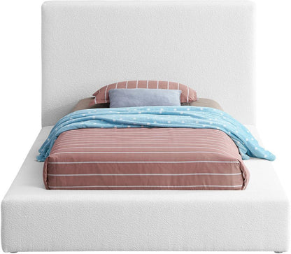 Meridian Furniture - Terra White Boucle Fabric Twin Bed - TerraWhite-T veiw 3