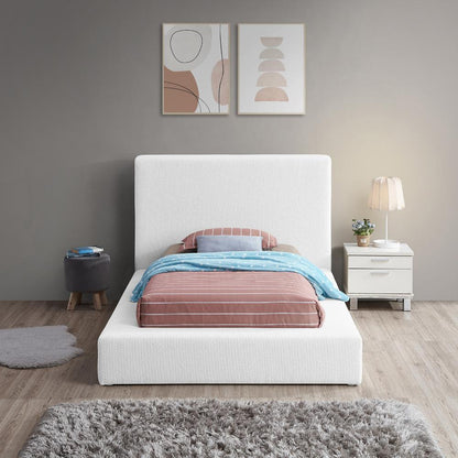 Meridian Furniture - Terra White Boucle Fabric Twin Bed - TerraWhite-T veiw 4