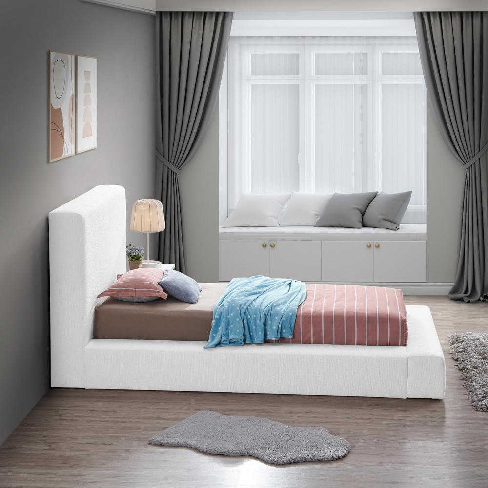 Meridian Furniture - Terra White Boucle Fabric Twin Bed - TerraWhite-T veiw 5
