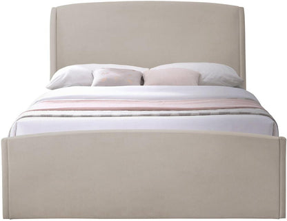 Meridian Furniture - Tess Beige Velvet King Bed - TessBeige-K veiw 3