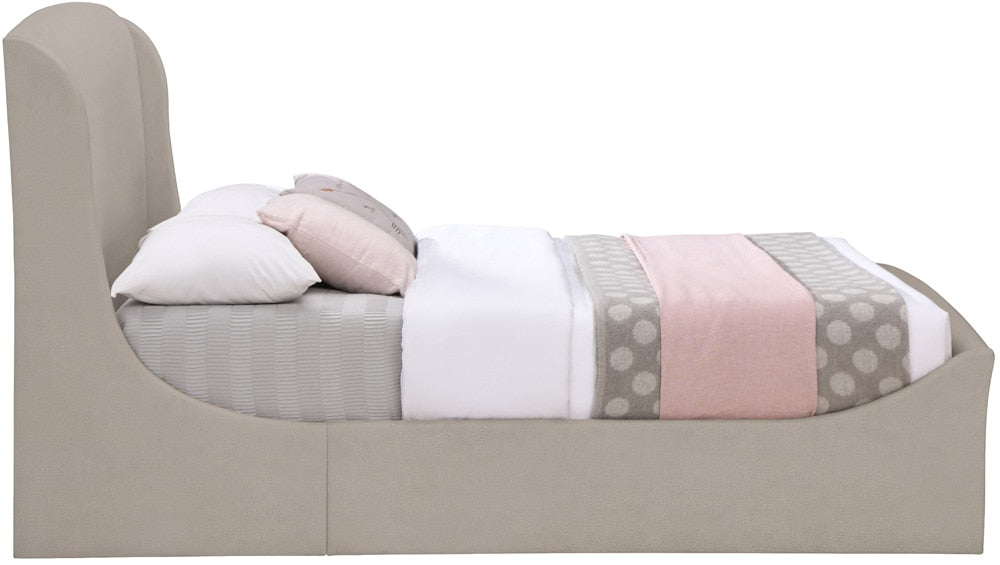 Meridian Furniture - Tess Beige Velvet King Bed - TessBeige-K veiw 5