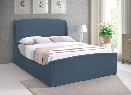 Meridian Furniture - Tess Blue Velvet King Bed - TessBlue-K veiw 2