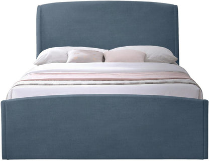 Meridian Furniture - Tess Blue Velvet King Bed - TessBlue-K veiw 3