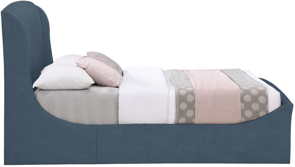 Meridian Furniture - Tess Blue Velvet King Bed - TessBlue-K veiw 5