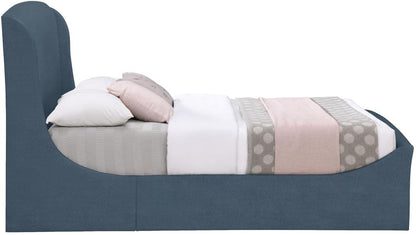 Meridian Furniture - Tess Blue Velvet King Bed - TessBlue-K veiw 5
