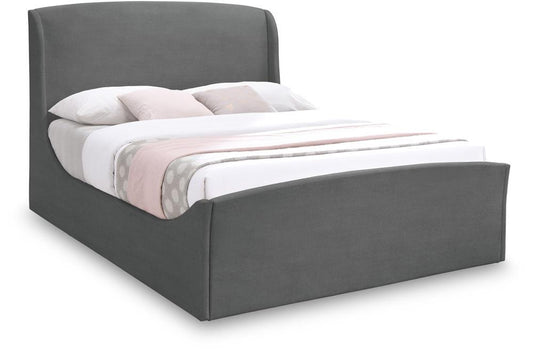 Meridian Furniture - Tess Grey Velvet King Bed - TessGrey-K veiw 1