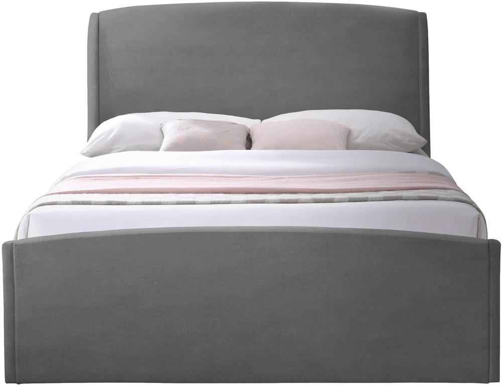 Meridian Furniture - Tess Grey Velvet King Bed - TessGrey-K veiw 3