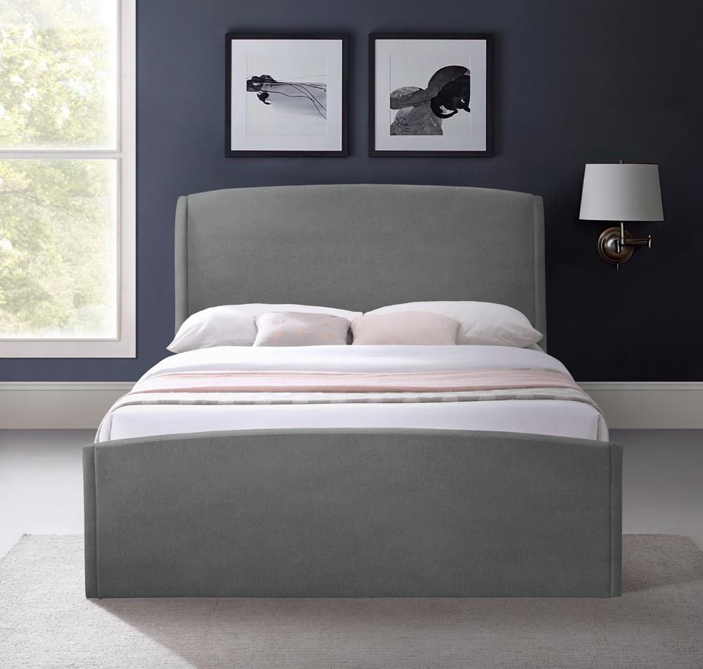 Meridian Furniture - Tess Grey Velvet King Bed - TessGrey-K veiw 4