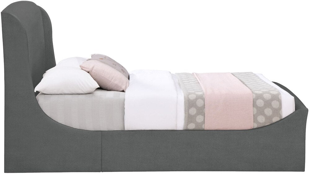 Meridian Furniture - Tess Grey Velvet King Bed - TessGrey-K veiw 5