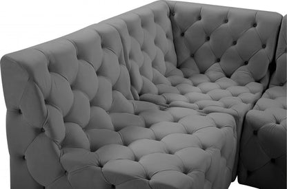 Meridian Furniture - Tuft Grey Velvet Modular Sectional - 6Pc - 680Grey-Sec6A view 7