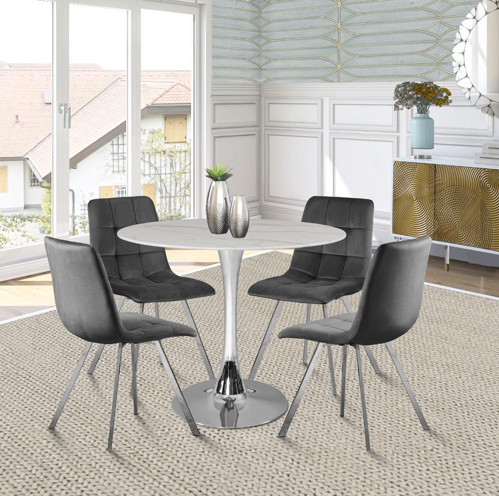 Meridian Furniture - Tulip Chrome Dining Table - 972-T veiw 2