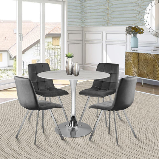 Meridian Furniture - Tulip Chrome Dining Table - 972-T veiw 2