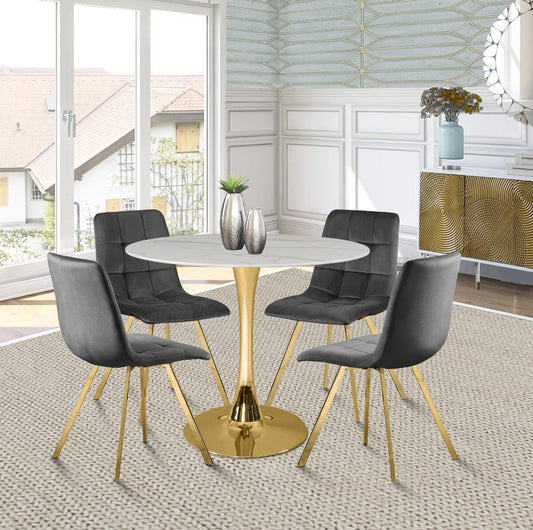Meridian Furniture - Tulip Gold Dining Table - 971-T veiw 2