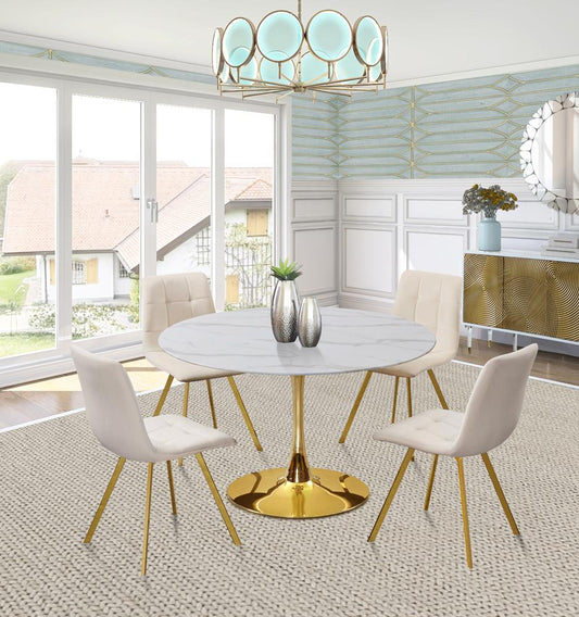 Meridian Furniture - Tulip Gold Dining Table - 975-T veiw 2