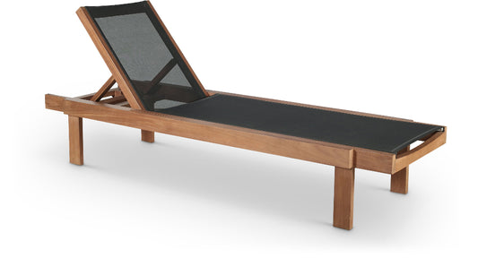 Meridian Furniture - Tulum Black Water Resistant Fabric Outdoor Patio Lounger - 354Black view 1